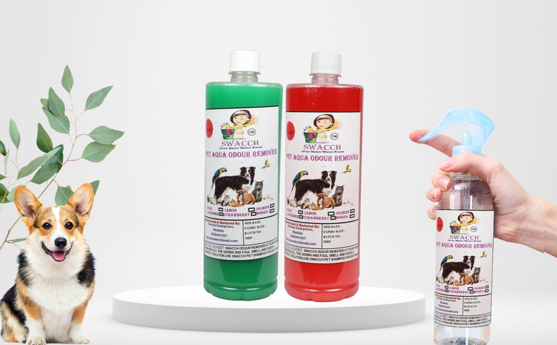 Swacch PET Aqua Odour Remover (1 Litre) (Combo Pack of 2) Jasmine & Rose - Image 1