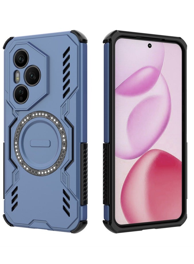 Magnetic Design for Honor 400 Lite Case, 【Wrap-around lens Protection】 2-in-1 Hard PC + Shockproof Silicone Edge, Slim Heat Dissipation Case for Honor 400 Lite with Breathable Feature