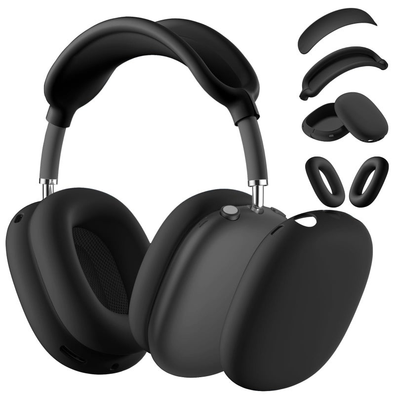 Lerobo Soft Case Cover for AirPods Max Headphones for Airpods Max Ear Cup CoversEar Pad Case CoverHeadband CoverMax Headband PadAccessories Silicone Skin Protector for Apple AirPods Max Black - Image 2