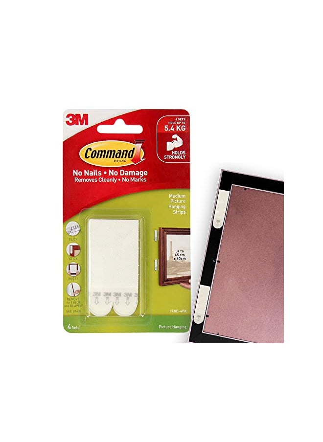 Command Command White 12 lb Picture Hanging Strips, Decorate Damage-Free, Indoor Use (17201-4PK-ES)  - Image 1