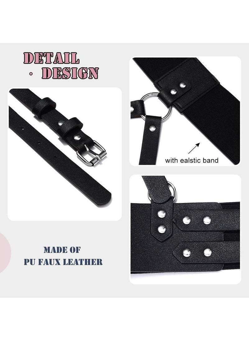 KASTWAVE Plus Size Wide Waist Belt PU Black Harness for Women Punk Rock Belts Rave Accessory for Dresses - Image 5