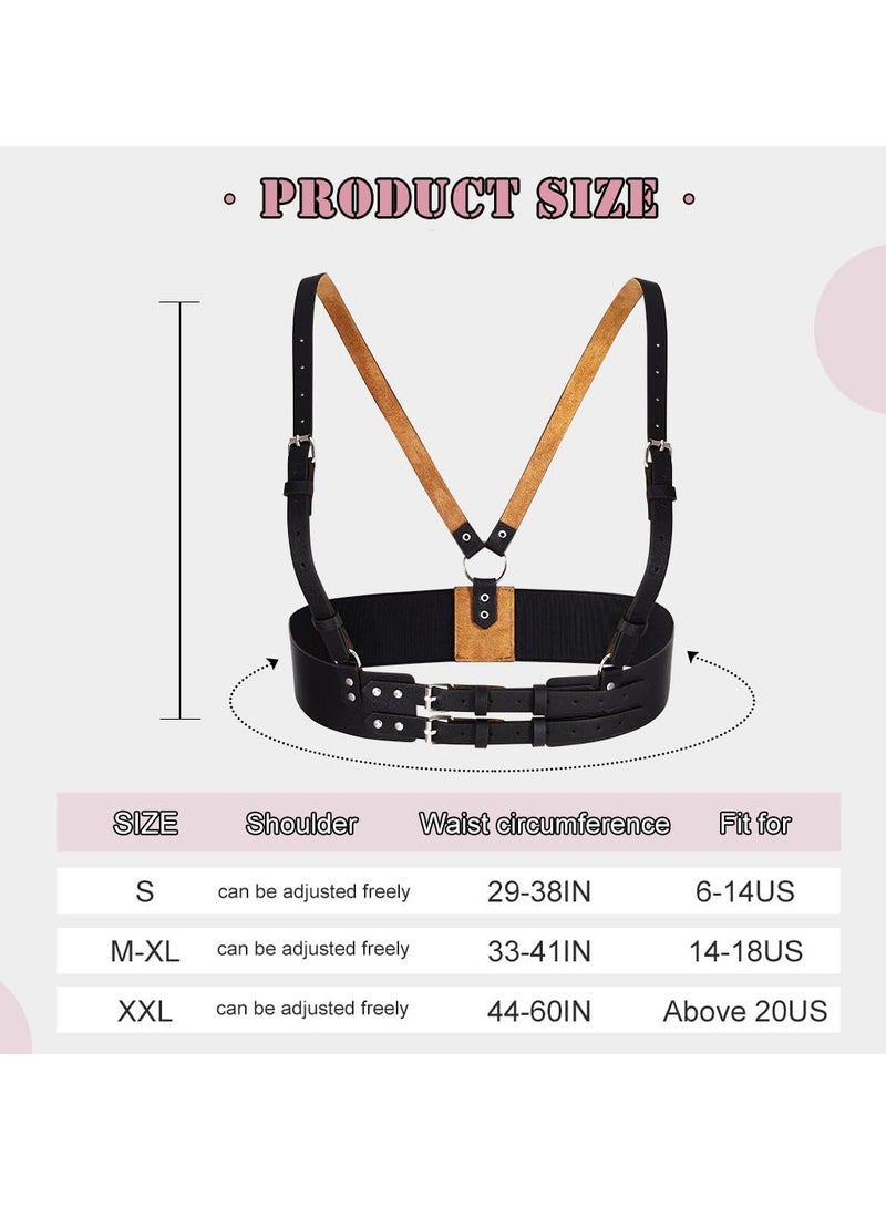 KASTWAVE Plus Size Wide Waist Belt PU Black Harness for Women Punk Rock Belts Rave Accessory for Dresses - Image 4