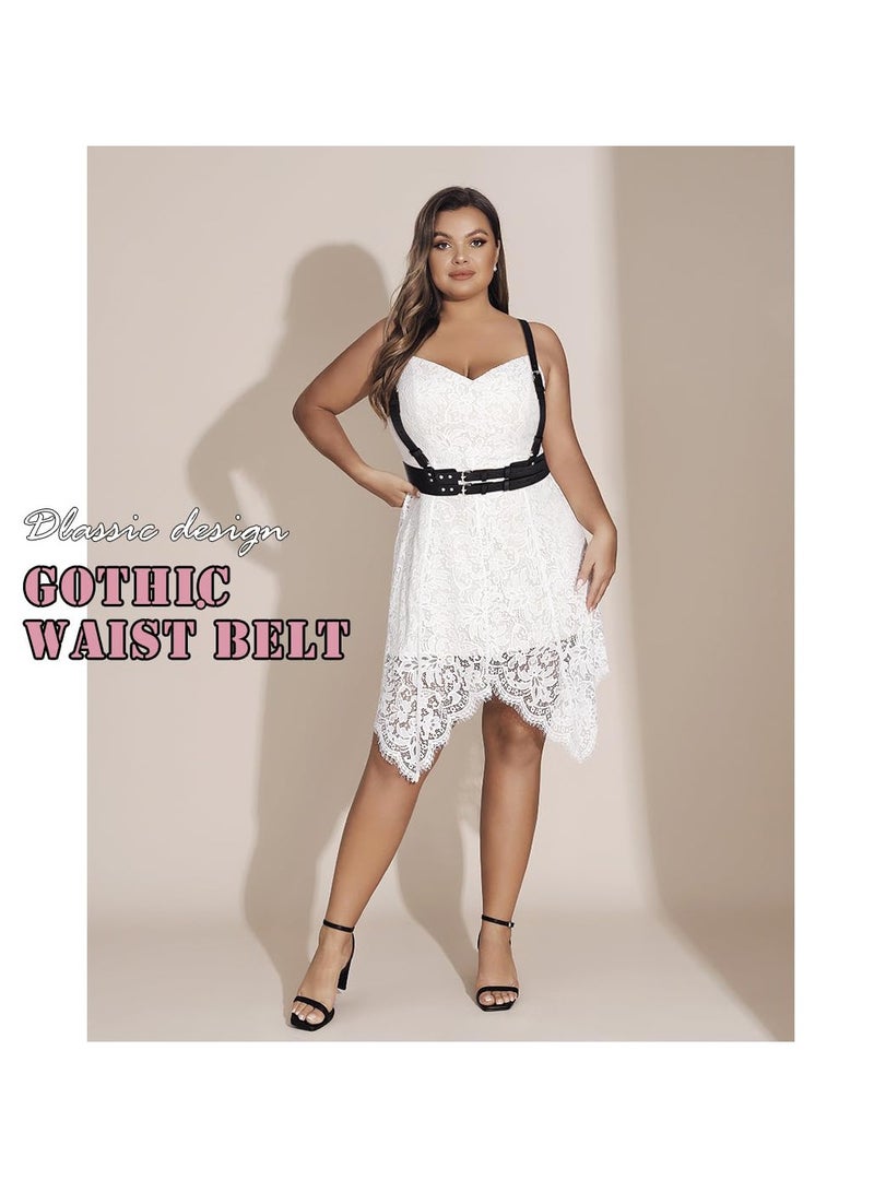 KASTWAVE Plus Size Wide Waist Belt PU Black Harness for Women Punk Rock Belts Rave Accessory for Dresses - Image 3