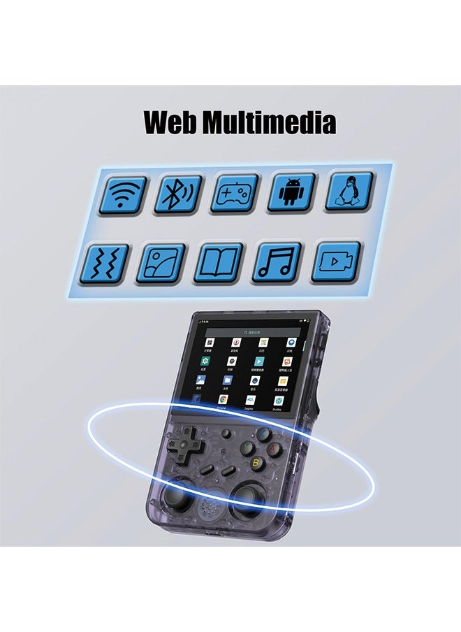 ANBERNIC  RG353V Retro Handheld Game Console 3.5" IPS Screen Android 11 and Linux System 64G TF Card 4420+ Classic Games RK3566 64bit Game Player Compatible with Bluetooth 4.2 and 5G WiFi（Purple Transparent）  - Image 4