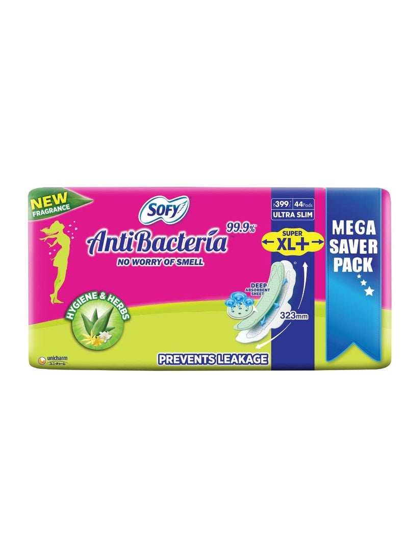 صوفي فوط صحية سوفي المضادة للبكتيريا طويلة جداً، عبوة من 44 فوط - Image 1