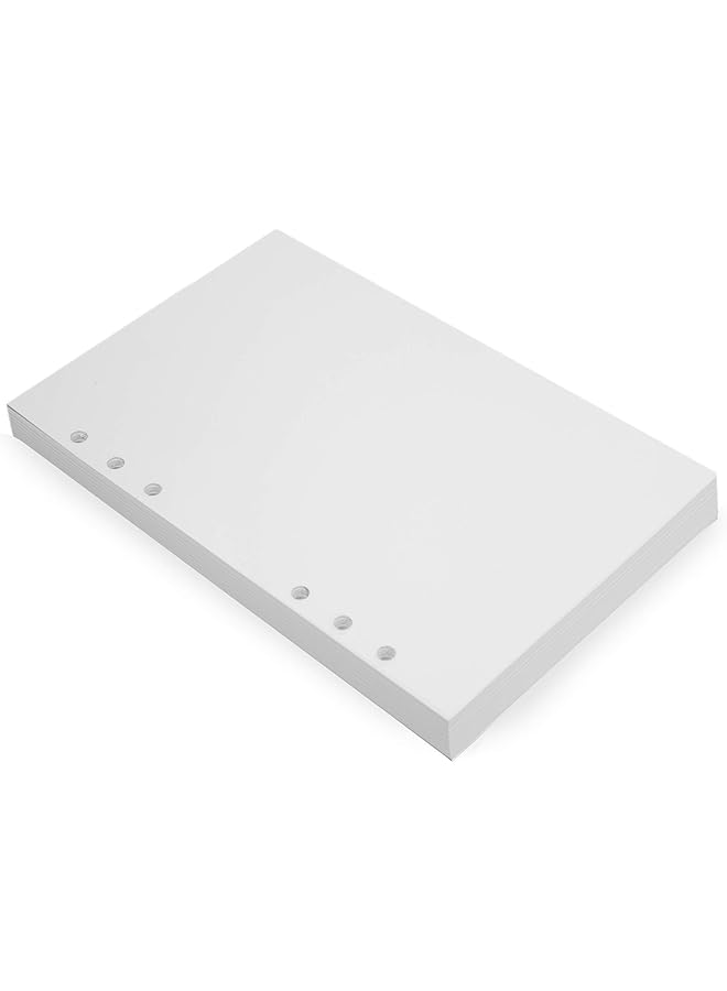 erorex A5 6 Ring Binder Planner Inserts 8 1 4 X 5 5 8 Inch Thick Cream Color Blank Loose Leaf A5 Paper Refills Compatible With Filofax 6 Hole 100 Sheets 200 Blank Pages  - Image 1