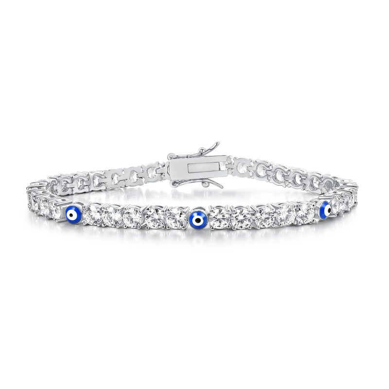 Gemsme 4 Prong Cubic Zirconia evil eye bracelets, evil eye bracelet for women,evil eye bracelets for Friends Sisters Mom Daughter - Image 1