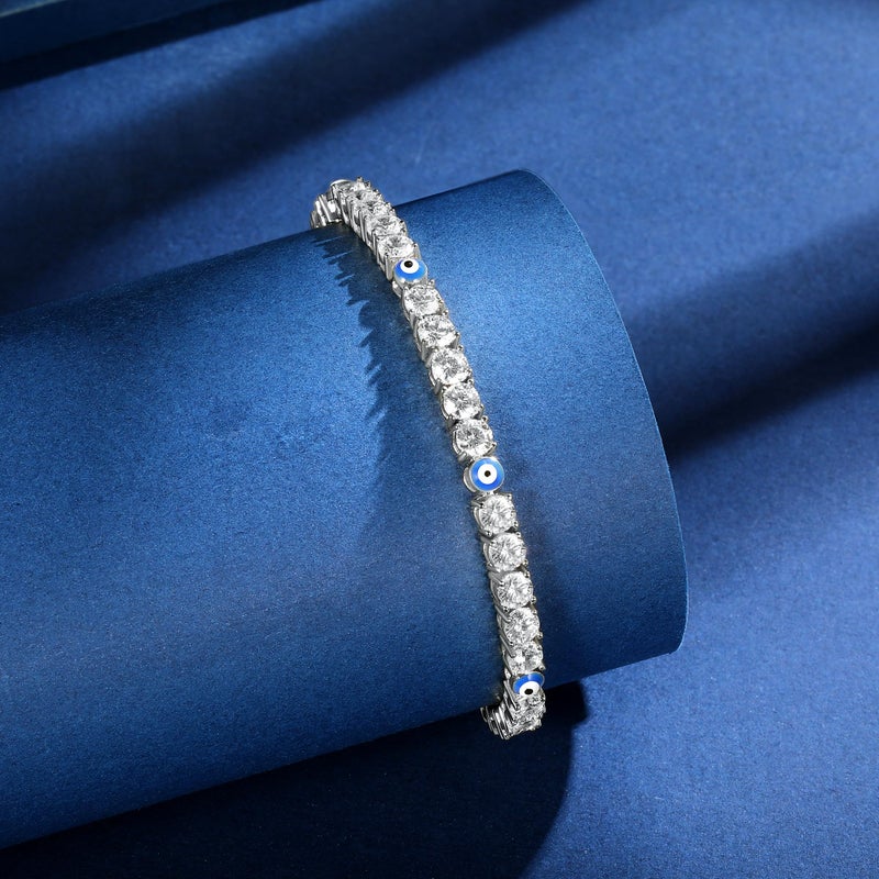 Gemsme 4 Prong Cubic Zirconia evil eye bracelets, evil eye bracelet for women,evil eye bracelets for Friends Sisters Mom Daughter - Image 3
