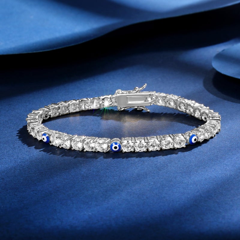 Gemsme 4 Prong Cubic Zirconia evil eye bracelets, evil eye bracelet for women,evil eye bracelets for Friends Sisters Mom Daughter - Image 2