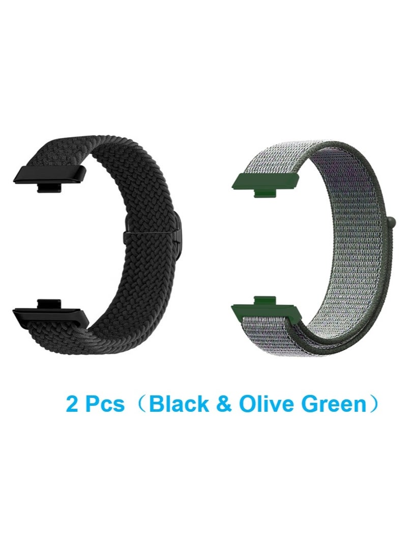 Beauenty 2-Pcs Watch Strap Suitable for Huawei Watch Fit 3 Velcro Nylon Loop Strap - Image 1