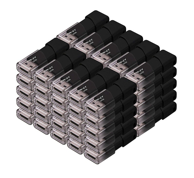 PNY PFD32GX50ATT03MP 32GB Attach 3 USB 20 Flash Drive Black Pack of 50