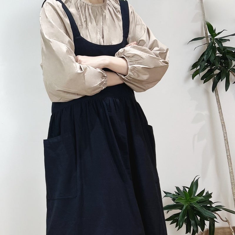 Manufacturers Korean Version Of Cotton Art Sling Apron Cotton Linen Printing Kitchen Florist Overalls Printing Logo - Image 1