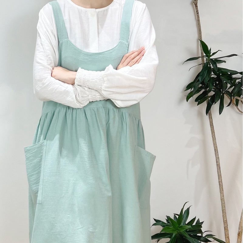 Manufacturers Korean Version Of Cotton Art Sling Apron Cotton Linen Printing Kitchen Florist Overalls Printing Logo - Image 3