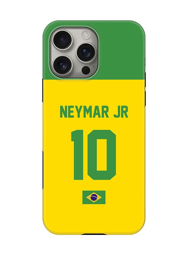 Stylizedd Tough Pro Magnetic Case for iPhone 16 Pro Max, Dual Layer hybrid PC + TPU Mobile Cover Matte - Football - Brazil,  Neymar Jr  - Image 1