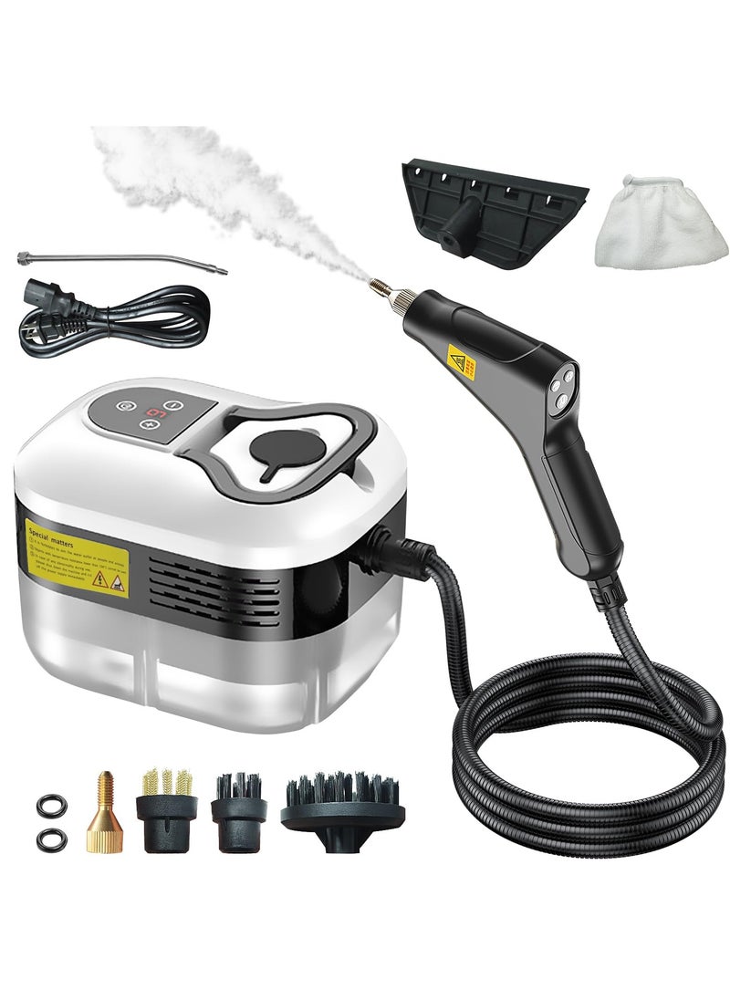 XiuWoo Handheld Steam Cleaner, 2500W High Pressure Steamer for Cleaning, Portable Steam Cleaning Machine for Home Use With 3 Brushes for Car, Kitchen, Furniture, Grout, Tile,White  - Image 1