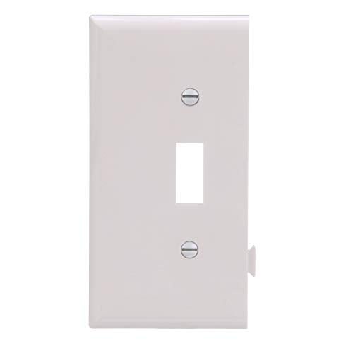EATON STE1W Arrow Hart Mid Size Wall Plate, 1 Gang, 4-1/2 In L X 2-3/4 In W X 0.08 In T, White - Image 1