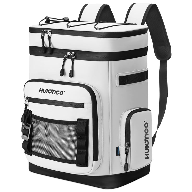 Hulongo Large Waterproof Insulated Cooler Backpack for Men Women Leak Proof Cooler Backpack for Camping Beach Fishing Picnic Travel Outdoor 30L 48Cans White - Image 2
