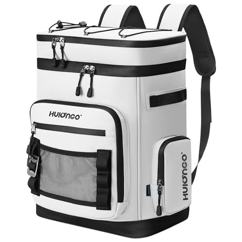 Hulongo Large Waterproof Insulated Cooler Backpack for Men Women Leak Proof Cooler Backpack for Camping Beach Fishing Picnic Travel Outdoor 30L 48Cans White - Image 1