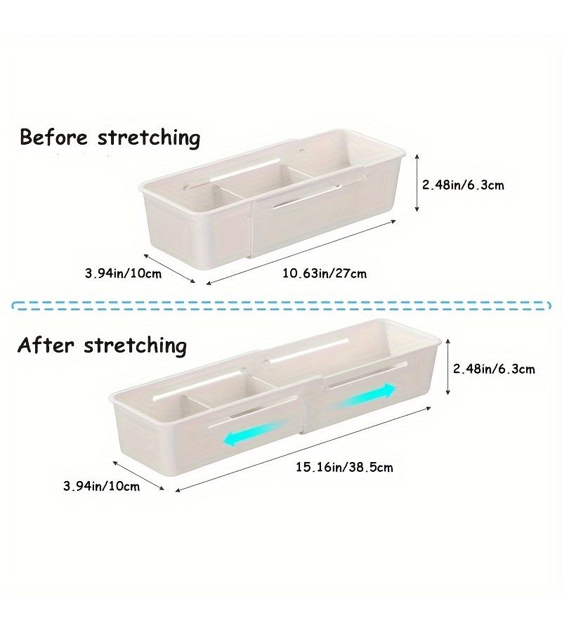 Small Size Retractable Drawer Organizer Box Multifunctional Sorting Storage Container For Kitchen Tableware School Office Supplies Home Organization - Image 3