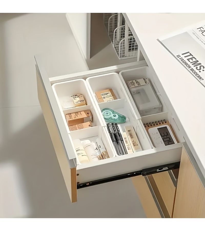 Small Size Retractable Drawer Organizer Box Multifunctional Sorting Storage Container For Kitchen Tableware School Office Supplies Home Organization - Image 5