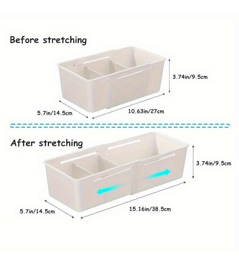 Small Size Retractable Drawer Organizer Box Multifunctional Sorting Storage Container For Kitchen Tableware School Office Supplies Home Organization - Image 4