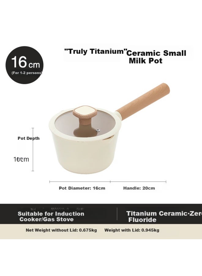 Amercook Titanium Ceramic Milk Pot Non-stick Coating Household Baby Food Pot Induction Cooker Gas Stove - Image 1