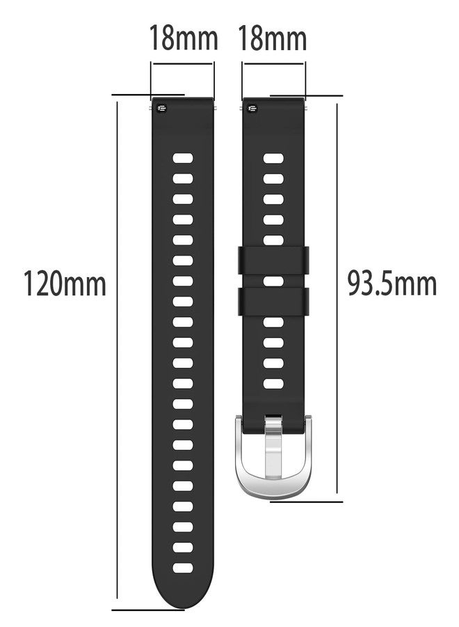 INF سوار ساعة سيليكون من INF متوافق مع ساعة Garmin Forerunner 265S، حزام معصم سريع الفك للنساء/الرجال، سوار رياضي بديل قابل للتعديل وجيد التهوية (أسود) - Image 4