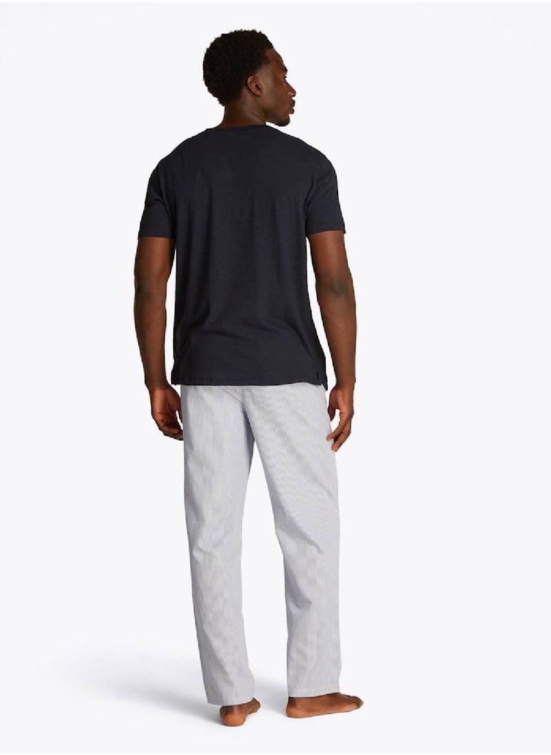 TOMMY HILFIGER Men's Textured Crew Neck T-Shirt - Cotton Blend, Navy Blue  - Image 4