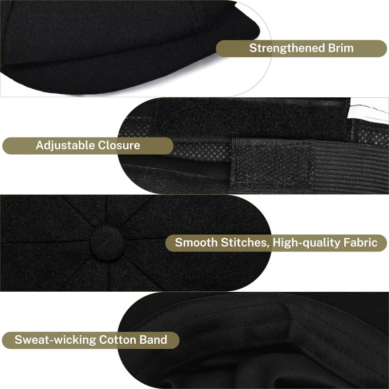 KUJUHA Wool Newsboy Cap for Men Flat Irish Cabbie Ivy Gatsby Newsboy Driving Hat Hunting Cap - Image 5