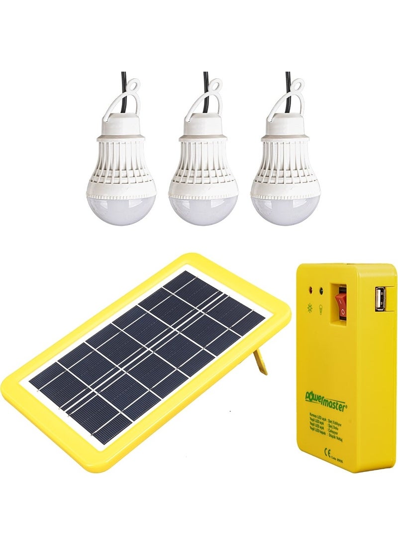 Lisinya Powermaster PM-8905 Multi-Purpose Rechargeable Solar Lighting with Solar Panel and 3 Lamps with Powerbank Feature ( )  - Image 2