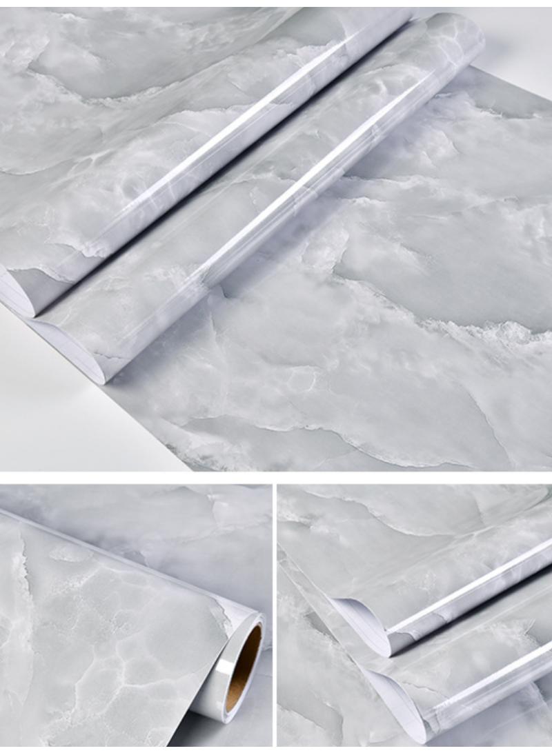 الأزرق جي دبليو الرخام ورقة 40x500cm ورق الجدران ذاتية اللصق للماء لمعان بولي كلوريد الفينيل الفينيل الغرانيت ورقة مضادة للنفط تغطية الأثاث كونترتوب المطبخ بطانة الجرف - Image 2