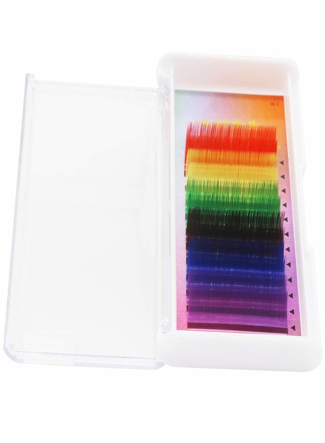 فاياتور وصلات رموش ملونة من فاياتور، سمك 0.15، انحناء D، ألوان: بنفسجي، أزرق، بني، أخضر، أحمر، أصفر، رموش فردية ملونة، رموش صناعية من المنك (16 مم). - Image 2