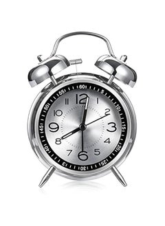 Beauenty Loud Alarm Clock for Heavy Sleepers Adults,Retro 4 Inch Silent Non-Ticking Quartz with Backlight,Twin Bell Analog Kids Alarm Clocks for Bedrooms Bedside (Black)  - Image 2