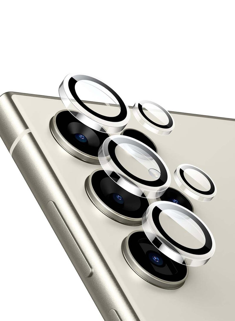 Wtech Samsung Galaxy S25 Ultra 2025 Premium Alloy Ring Camera Lens Tempered Glass Protector Shield (MLGITR) - Clear - Image 1