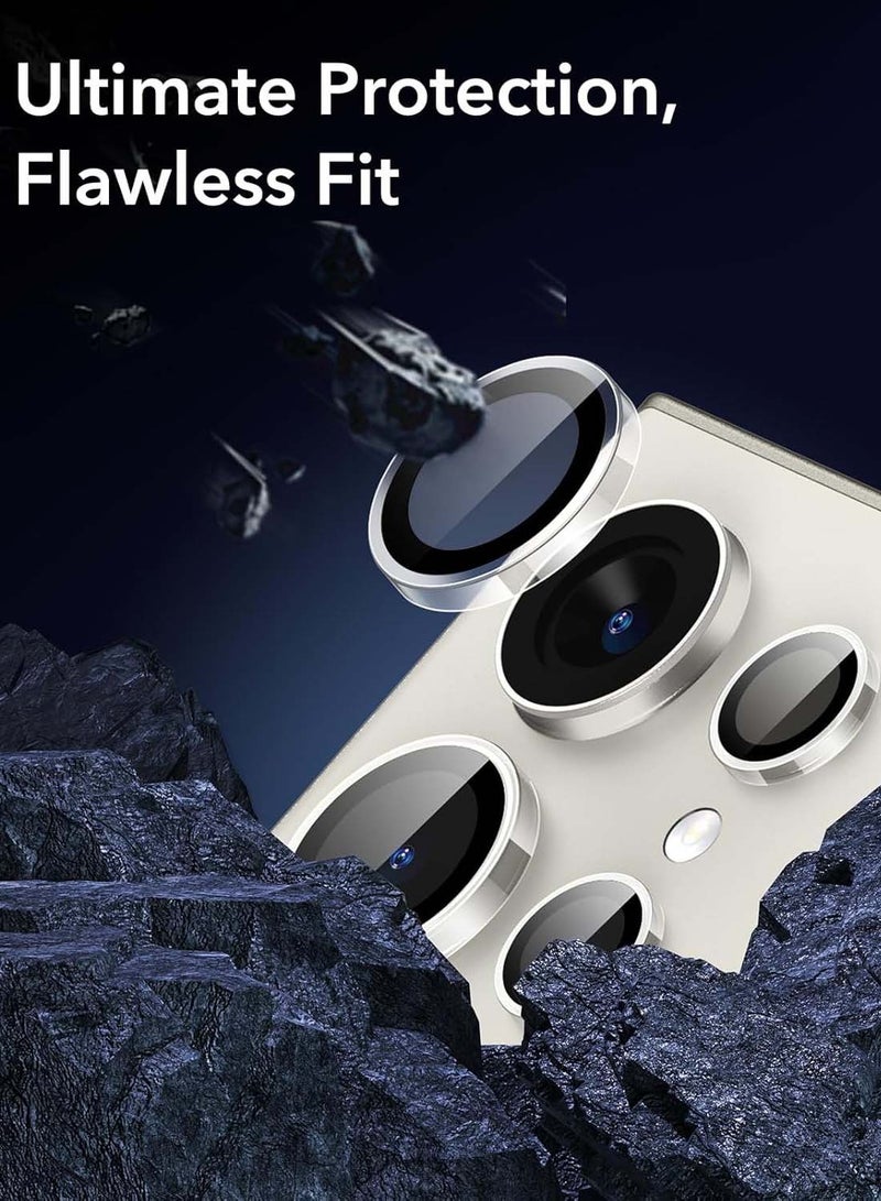 Wtech Samsung Galaxy S25 Ultra 2025 Premium Alloy Ring Camera Lens Tempered Glass Protector Shield (MLGITR) - Clear - Image 2