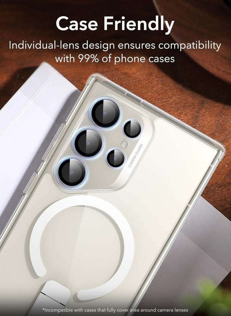 Wtech Samsung Galaxy S25 Ultra 2025 Premium Alloy Ring Camera Lens Tempered Glass Protector Shield (MLGITR) - Clear - Image 5