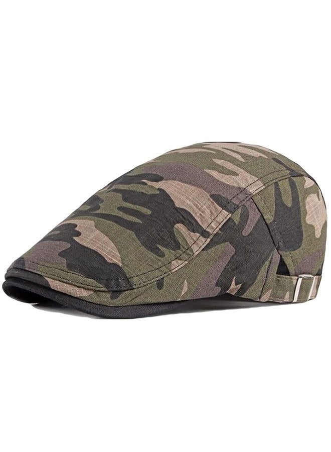 Qunson 2 Pack Men's Cotton Flat Cap Ivy Gatsby Newsboy Hat, U, One size - Image 2