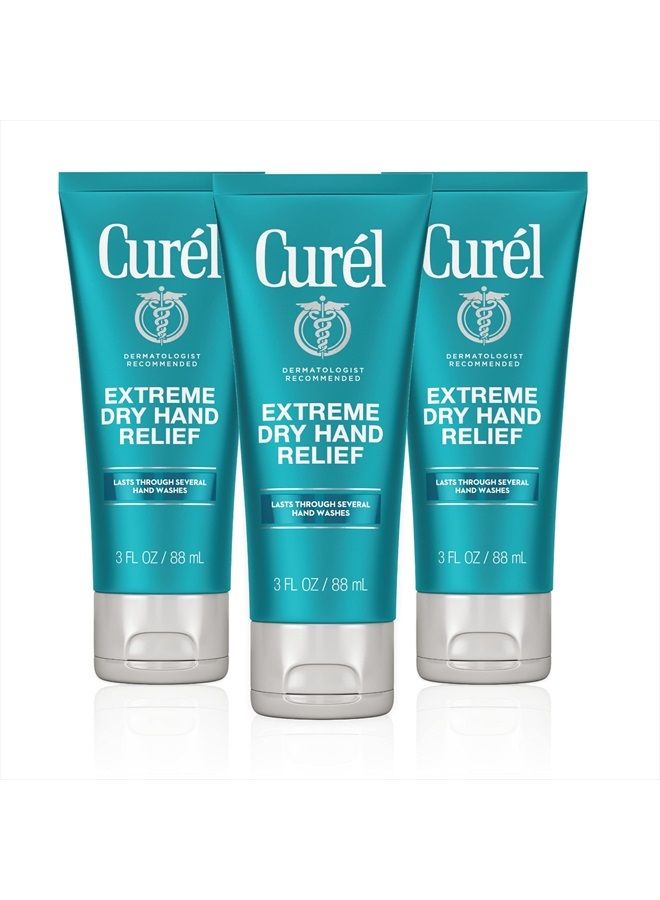 Curel Curl Extreme Dry Hand Cream, Travel Size Lotion for Dryness Relief, Easily Absorbed Hand Cream for Long-Lasting Relief after Washing Hands, with Eucalyptus Extract, 3 Fl Oz (Pack of 3) - Image 1
