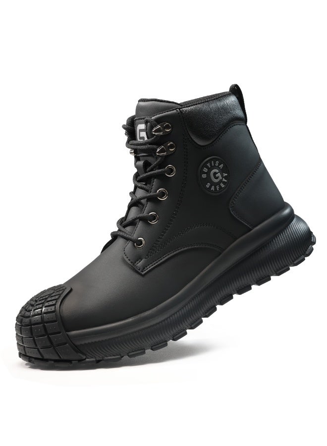 Men's steel-toe safety shoes, lightweight and comfortable, puncture-proof and slip-resistant, wear-resistant and durable, comfortable for long periods of standing, lightweight and breathable, work shoes that can also be worn as fashionable athletic shoes. - Image 1