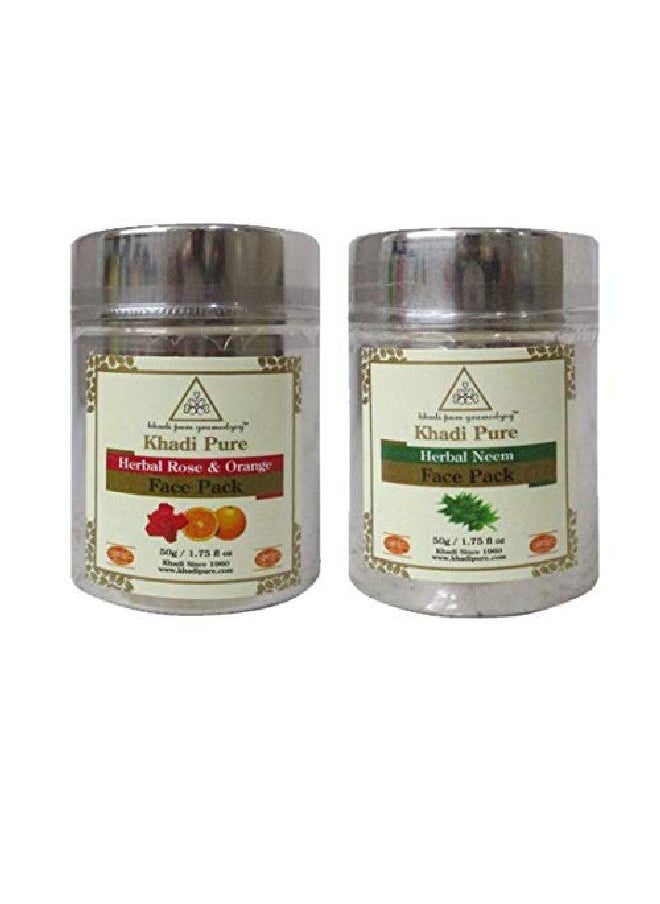 Khadi Pure Neem & Rose Orange Face Pack 50 G (Pack of 2)  - Image 2