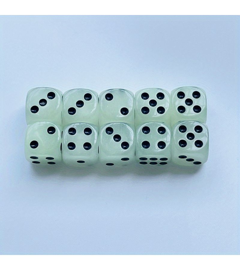 Glow In The Dark Dice Set 6pcs 14mm Acrylic Resin Dice for Nightclubs Home Games Versatile Durable Gaming Accessories - Image 3