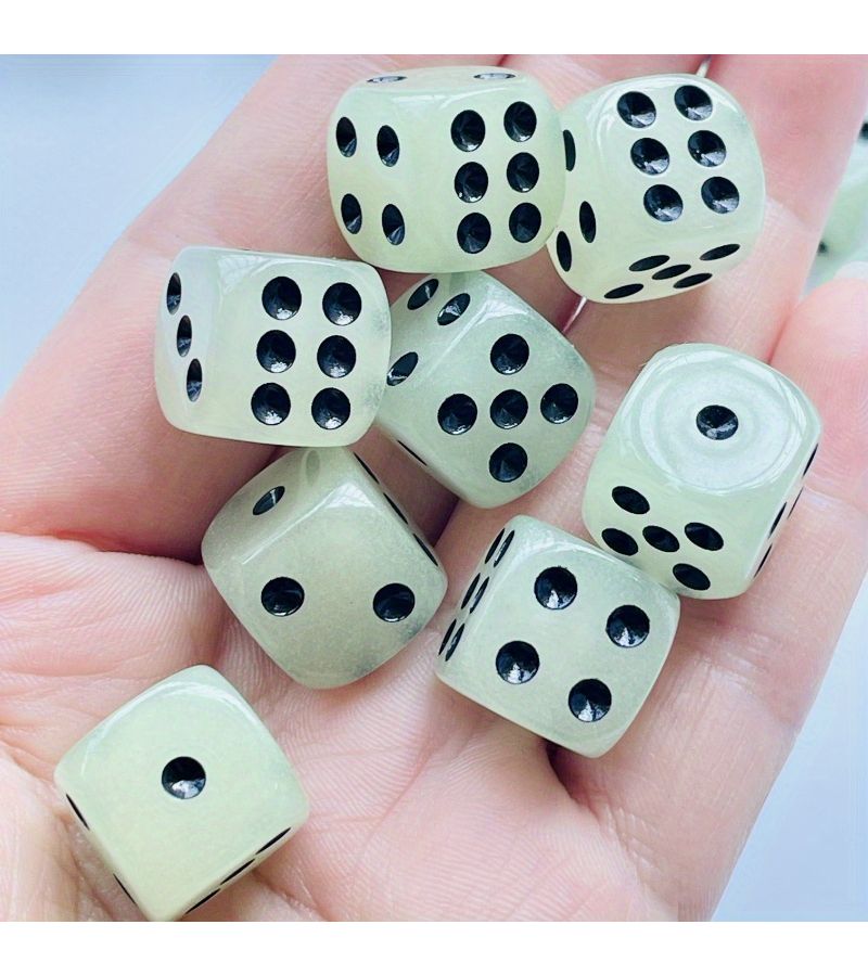 Glow In The Dark Dice Set 6pcs 14mm Acrylic Resin Dice for Nightclubs Home Games Versatile Durable Gaming Accessories - Image 5