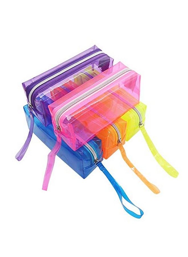ShopNGift حقيبة تجميل سفر بلاستيكية شفافة من بي في سي مع سحاب (عبوة من 1) - Image 1