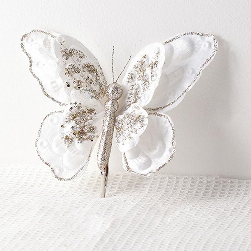 Lake Blue Artificial Butterflies with Clip for Flower Pots and Christmas Party Decoration - Image 4