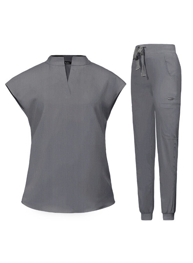 NIBEMINENT Doctor Skin Management Beauty Salon Nurse Surgeon Stand Collar Comfortable Scrub Suit Surgical Gown - Image 1