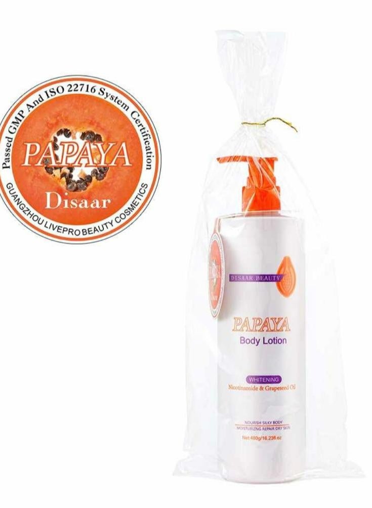 ديسار كريم تبييض البابايا العضوي كريم ترطيب الجسم وتفتيح الجسم المغذي للبشرة السوداء 480 جم - Image 4