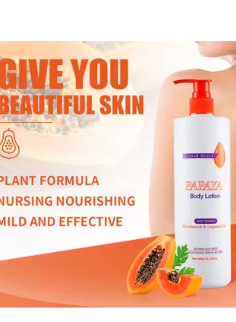 ديسار كريم تبييض البابايا العضوي كريم ترطيب الجسم وتفتيح الجسم المغذي للبشرة السوداء 480 جم - Image 1