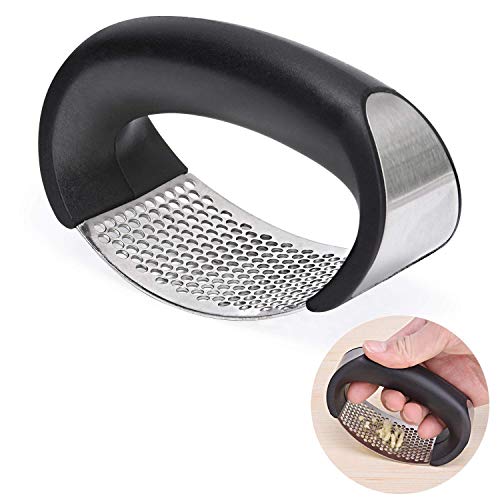 Denique Multi-Function Manual Garlic Presser Curved Grinding Slicer Chopper Stainless Steel Presses Cooking Gadgets Tool Press Crusher,Stainless Kitchen Crusher Dishwasher Safe - Image 3