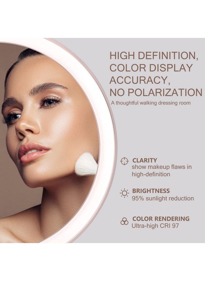 AMIRO - Professional 8 Led Lighted Makeup Mirror With 5Level Brightness With 5X Magnifying Small Mirror Tabletop Rechargeable Cosmetic Mirror With Touch Control 180°Rotation - Image 1