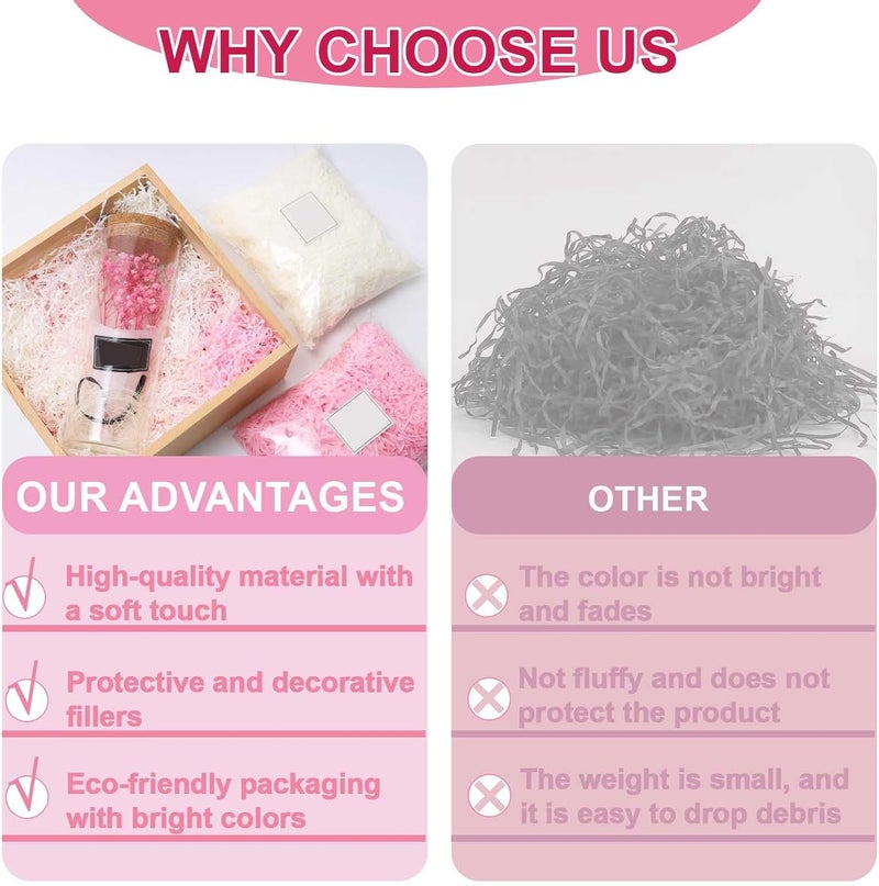 Recyclable color shredded paper filler (red powder white tricolor 120g) - Image 4
